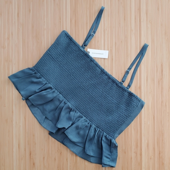 Anthropologie Hana Embroidered Peplum Cami - Picture 3 of 5